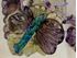 Picture of Pair of antique glass vases with applied design,  9" tall