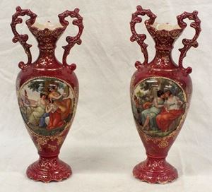 Picture of Pair of antique amphora style vases 14 1/4" tall