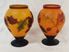 Picture of Pair of etched glass Galle style vases