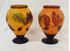 Picture of Pair of etched glass Galle style vases