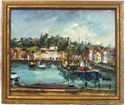 Picture of "Harbor Scene" impressionist oil, signed Ivanovic