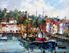 Picture of "Harbor Scene" impressionist oil, signed Ivanovic